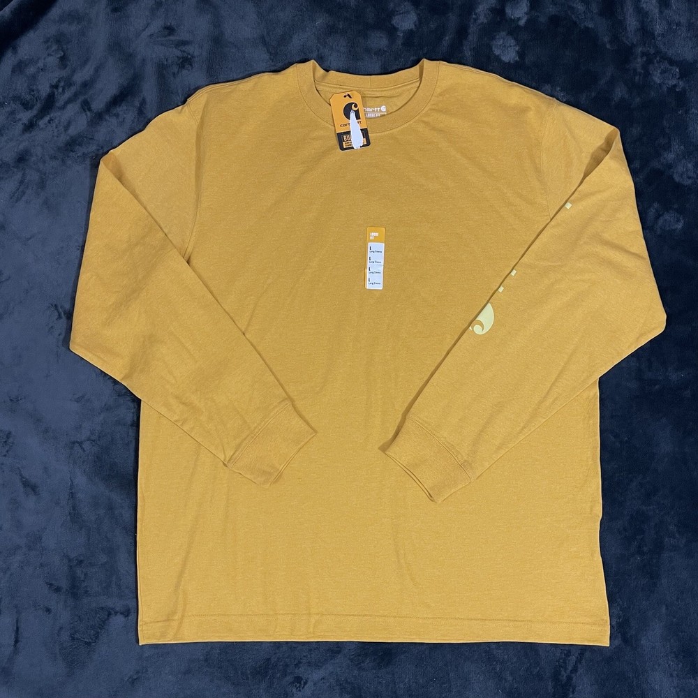 Carhartt Loose Fit Heavyweight Long-Sleeve Logo Sleeve Graphic, Size L TK0231-M
