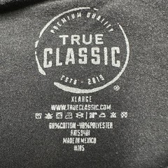 True Classic Shirt Mens XL Black Casual Crew Neck Short Sleeve Tee Stretch EUC