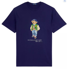 Polo Ralph Lauren Classic Fit Polo Bear Varsity Jersey T-Shirt Navy Short Sleeve