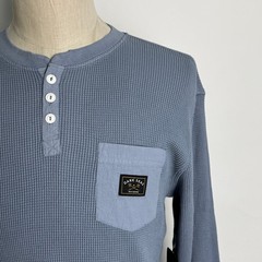 Dark Seas Long Sleeve Thermal Henley Missoula Slate Blue Size M NWT
