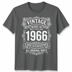 Unisex 60th Birthday Gift T Shirt All Original Parts Born In 1966