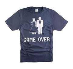 Funny Wedding Joke Shirt Game Over T-Shirt Marriage Wedding Party Tees