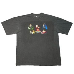 Retro vintage 6.5 Oz T Shirt Power Rangers Zeo Faded Black Medium Vante