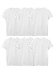 6 Pack Mens Regular Fit 100% Cotton Stay Tucked Crew T-Shirt X-Large Tall White