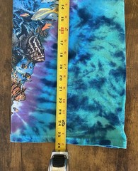 Vintage 90s Y2K Liquid Blue Aquatic Oceanlife Tie Dye Shirt Medium Fish Animals