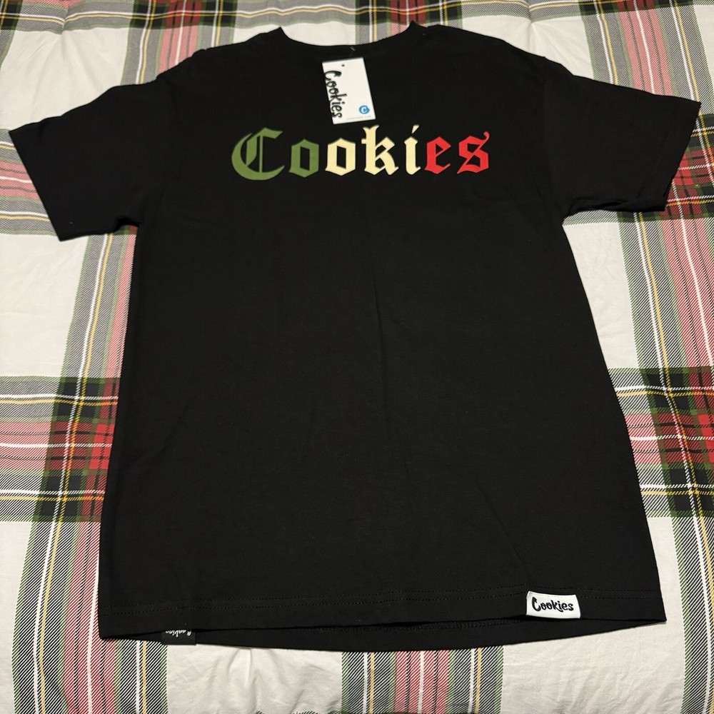 Berner CookiesSF Clothing Represent Flocked Black Tee 100% Cotton Multi Logo New