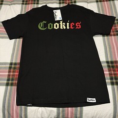 Berner CookiesSF Clothing Represent Flocked Black Tee 100% Cotton Multi Logo New