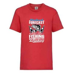 Fishing Forecast Drinking Humour Novelty T Shirt Various Colours And Sizes