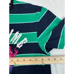 Civil Regime T-Shirt Mens Medium Green Navy Striped Phoenix Graphic Excellent
