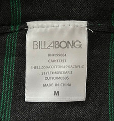 VTG BILLABONG SURF/SKATE Stripe Shirt – OLD LOGO – COTTON BLEND WASHABLE Men’s M