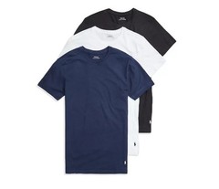 3 POLO RALPH LAUREN S M L XL SLIM FIT COTTON BLACK WHITE BLUE CREW NECK T SHIRTS