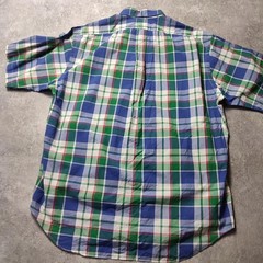 Ralph Lauren BLAKE Check Button Down Shirt Green/Blue Used For 14Y+ Japan