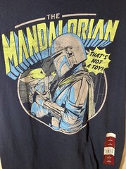 Star Wars Mandalorian Mando & Grogu Navy T-Shirt Size S (34-36) new With Tags