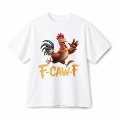 Funny Cartoon Running Rooster F‑CAW‑F Retro Graphic Cotton T‑Shirt Unisex