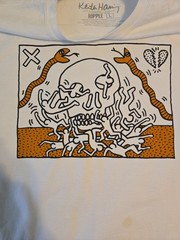 Rare Keith Haring Mens White Long Sleeve Graphic Shirt Size Large