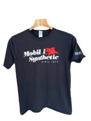 Vintage Mobil 1 Synthetic Oil Promo T Shirt Mens L Black Pegasus Gas Graphic Tee