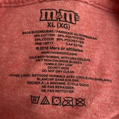 M&M Red Candy Graphic T-Shirt XL Cotton Poly Blend EUC