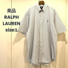 Ralph Lauren BLAKE 90s Tattersall Shirt Men’s L Black Blue Check For 14Y+ Japan