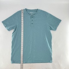 Mountain Warehouse Men’s Henley Shirt Turquoise Organic Cotton Sz L Sustainable