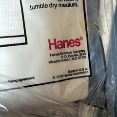 2- NOS 1979 HANES “Deep V” Cotton Men’s V-Neck T-Shirt 3 Pack Size Small S 34/36