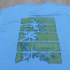 Johnnie-O Men’s Small Palm Paradise T-Shirt Malibu Blue SS Crew Neck