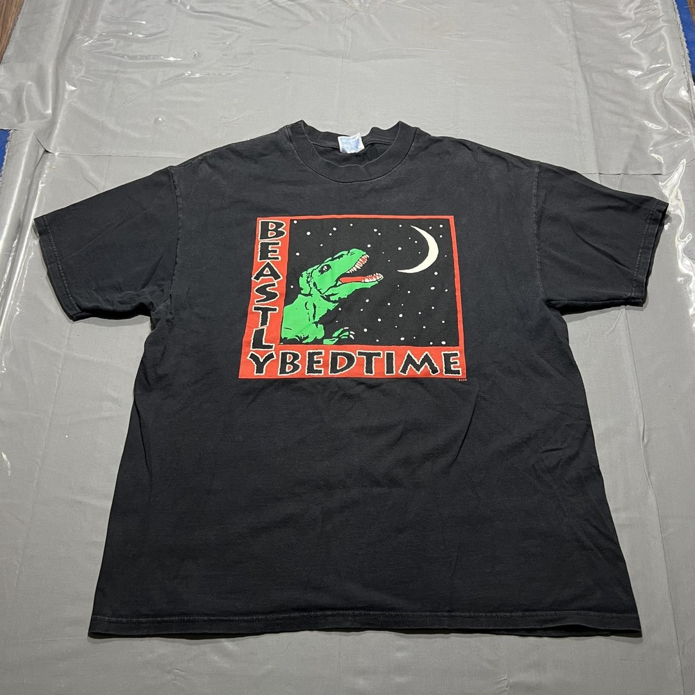 Hanes Shirt Mens XL Black Beastly Bedtime Dino San Diego Wild Animal Park Tee