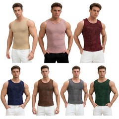 Men T-shirt Carnivals Top Daily Vest Steampunk Party Sleeveless Casual Shiny