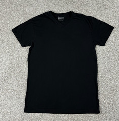 Buckle BKE Shirt Mens Extra Large Black Short Sleeve V Neck Slim Fit Casual XL