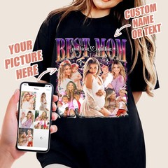 Custom Mom Shirt Bootleg Rap Tee with Face Photo Personalized Gift