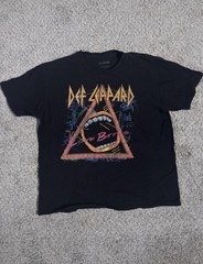 Def Leppard Hysteria Love Bites Black Cotton Crew Neck Graphic Tee M