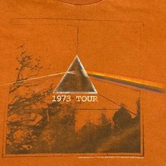 Pink Floyd T Shirt Mens L Orange 1973 Tour Reprint Short Sleeve AAA Alstyle Tee