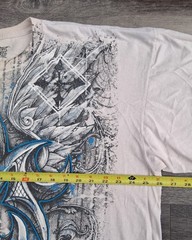 Y2K MMA Elite Cross Wings Grunge AOP GRAIL Double Sided T Shirt Vintage Size 2XL