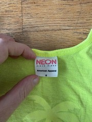 COACHELLA MUSIC FESTIVAL 2012 Neon Yellow Tank Top T-Shirt Sz S American Apparel
