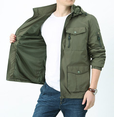 Men’s new multi pocket waterproof quick drying casual outdoor jacket