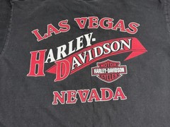 Vintage Harley Las Vegas T-Shirt Nevada Double Sided Black Large Short Sleeve