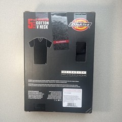 Dickies Men’s Premium Cotton V-Neck T-Shirts Black Size S (34-36)