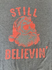 Still Believin Santa Funny Christmas Gift Size 2x T-Shirt Denim Blue NWT