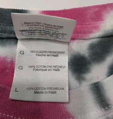 New Tie Dye Men’s T-Shirt Pink Gray Adult Large Multicolor Summer Spiral Swirl