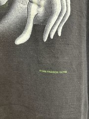 Fashion Victim Vintage 90s Alien Graphic Print T-Shirt XL Black Cotton Crew