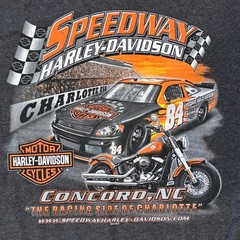 Harley Davidson Speedway Shirt Mens L Graphic Tee Concord NC Racing Short Sleeve