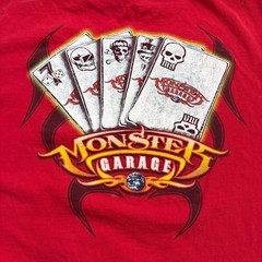 Vintage 2004 Discovery Channel Monster Garage Tshirt XL Red Jesse James Skulls