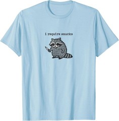 Funny Humor I Require Snacks Raccoon T-Shirt