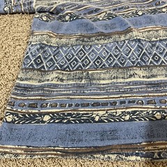 Made In USA 100% Cotton Blue Geometric Pattern Mens Size Large 22”x29”