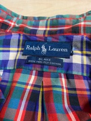 Ralph Lauren BLAKE Long Sleeve Plaid Shirt Multi-Color Button-Down For 14Y+ Jap