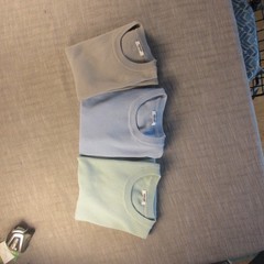 Coofandy Large Waffle Knit Lot of 3 t-shirts Green, Blue, Grey Viscose/Poly