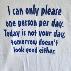 Vintage 90s Funny Saying Tshirt LG ‘Only Please One Person Per Day’ SingleStitch