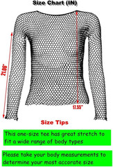 Fishnet Mesh Long Sleeve Top Unisex Rave Punk Gothic Festival Shirt Streetwear