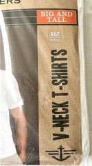 Dockers XLT Big & Tall 100% Cotton V-neck T-shirts 3 Pack New In Package White