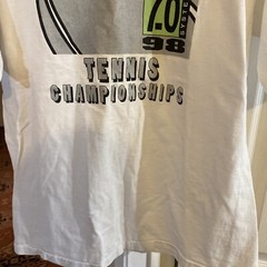 Vintage 98 K SWISS 7.0 Tennis T-Shirt Mens Large White Single Stitch Gamma