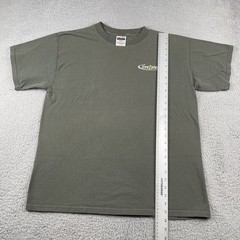 Vtg Tultex Olive Green XL Shirt Live2Play.com Skier Back Graphic Mountain Y2K